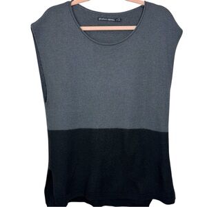 Gudrun Sjoden 100% Organic Wool Sleeveless Sweater Vest Grey Colorblock M